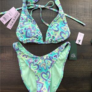 Wild Fable Multicolor Heart Bikini Set